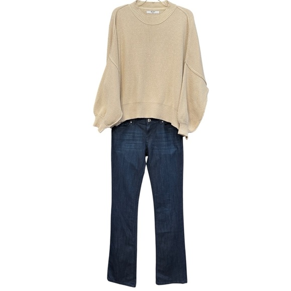 Grey Bandit Knit Sweater XS + DL1961 Cindy Slim Boot Jeans 27 Dark Wash - Picture 1 of 16
